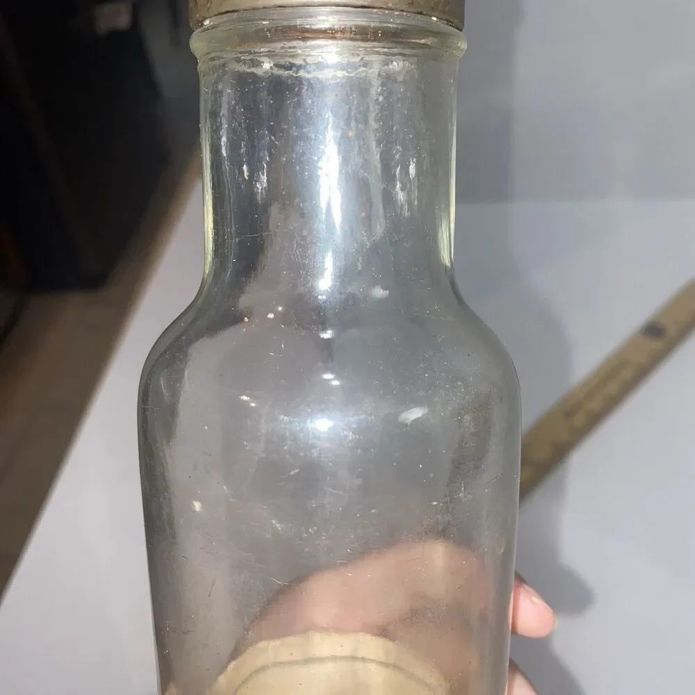 Vintage Roll Rite Good Housekeeping Glass Rolling Pin Metal Cover W Paper Recipe
